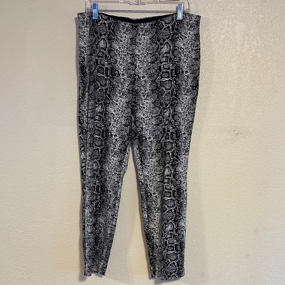 Alfani Black and Gray Snake Print Straight Leg Pants